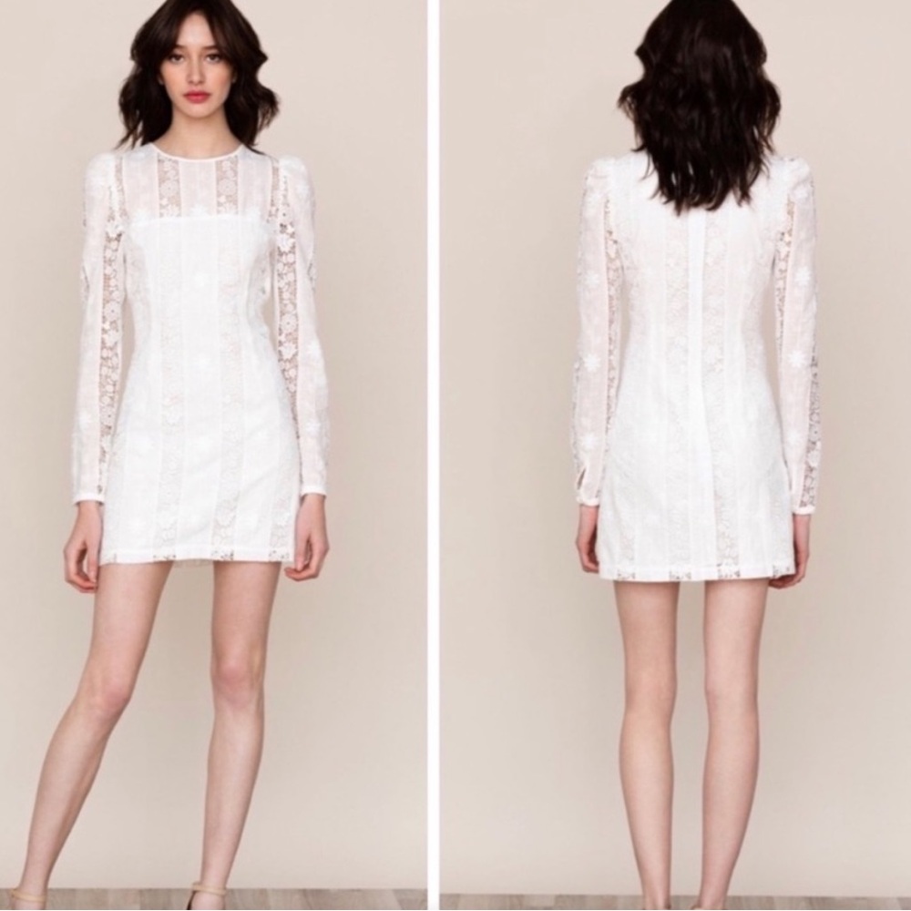 Nwt Yumi Kim Good Timing Barcelona Lace Mini Dress White
